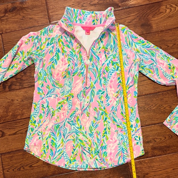 Lilly Pulitzer 50+ UPF Skipper Round Hem Popover Pink Green Blue Floral - Picture 7 of 7